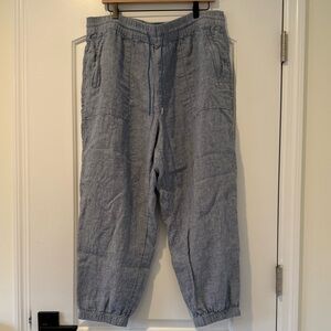 Athleta Retreat Linen Joggers Chambray Blue 18